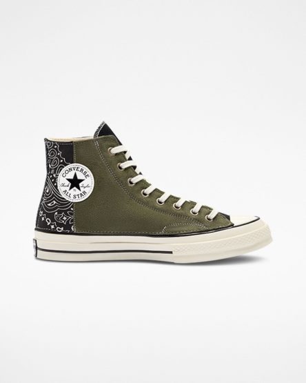 Tenis Converse Chuck 70 LTD Paisley Camurça Cano Alto Feminino Pretas Verdes | PT M017T8P